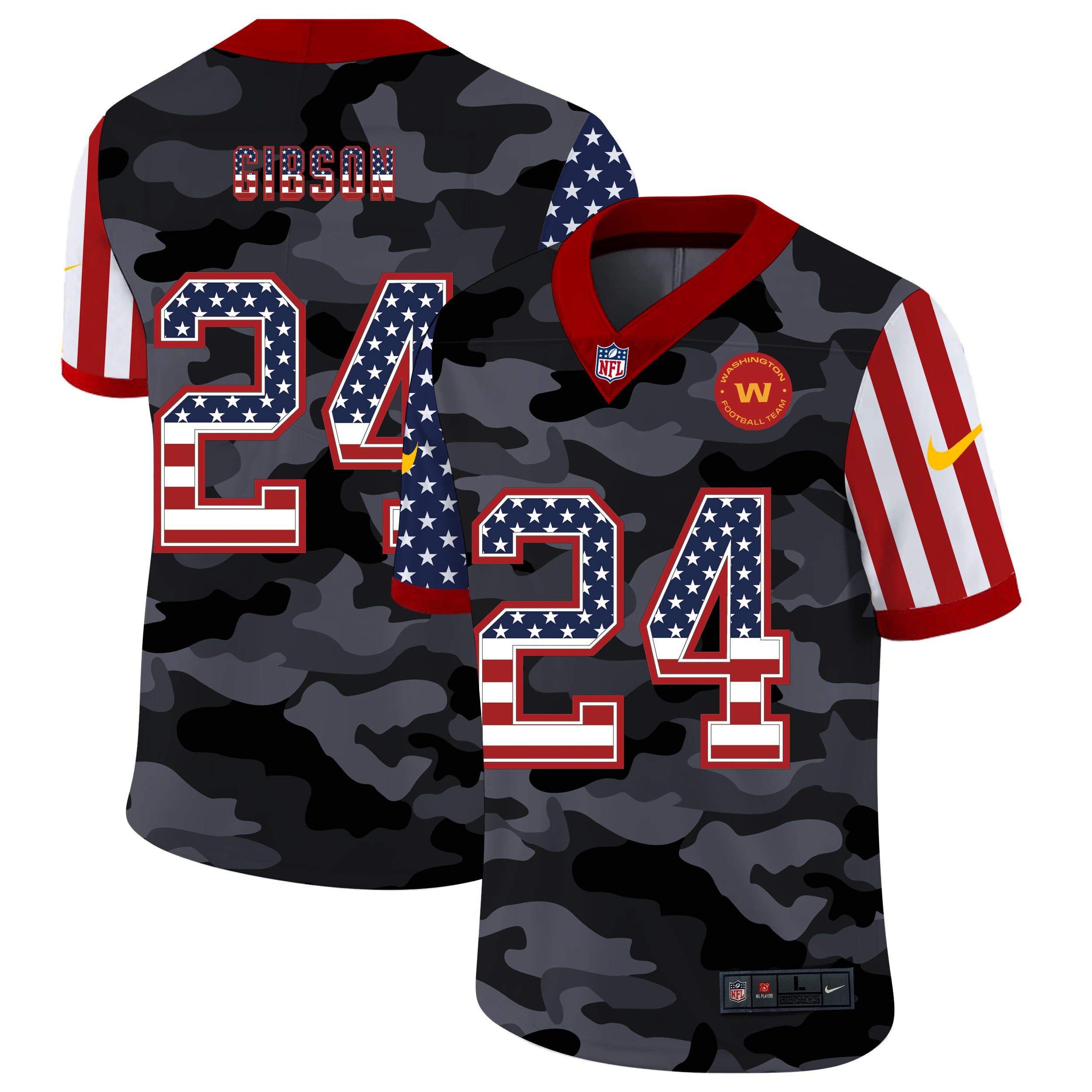 Men Washington Redskins #24 Norman 2020 Nike USA Camo Salute to Service Limited NFL Jerseys